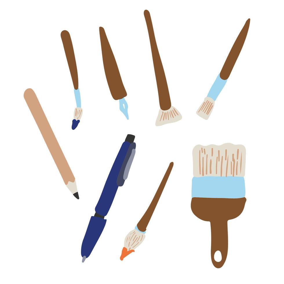 painting brush set tools ,good for graphic design resource for world art day events vector