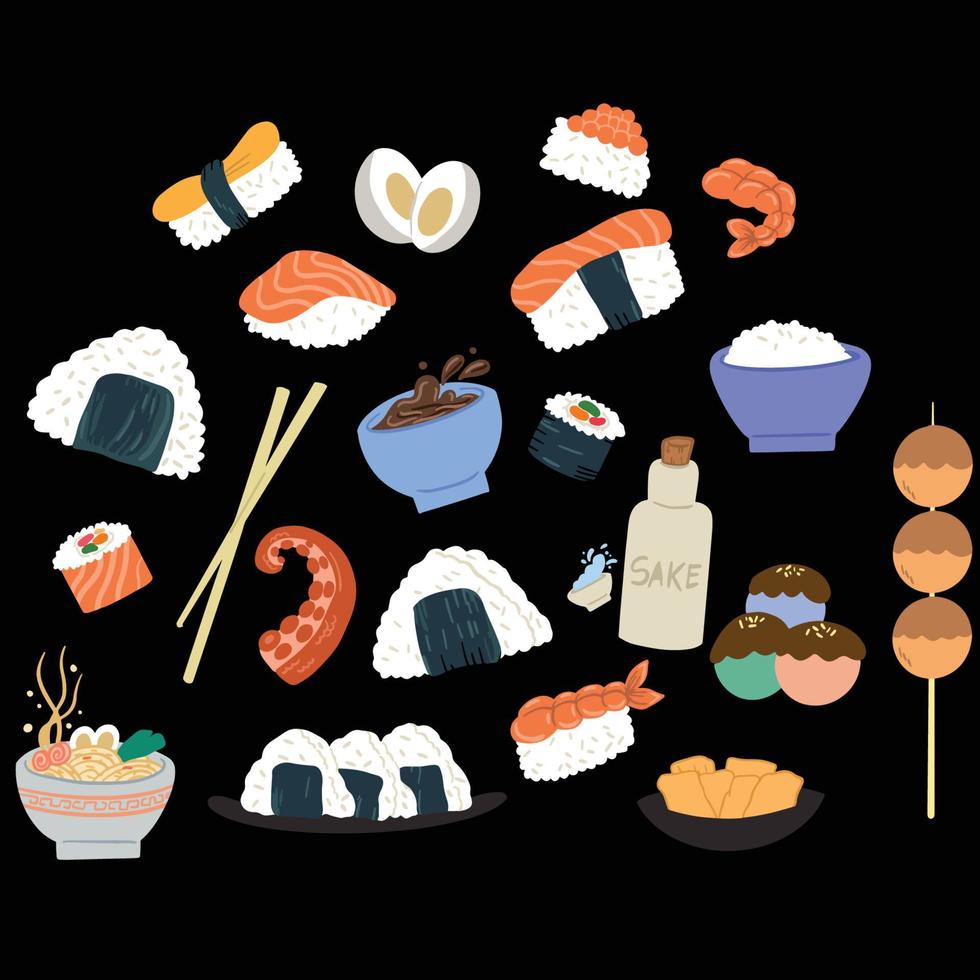 japonés Sushi conjuntos ,bien para gráfico diseño recurso. vector