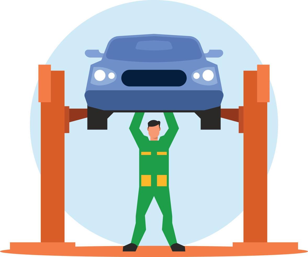 Vector Image Of A Mechanic Working On A Car Repair