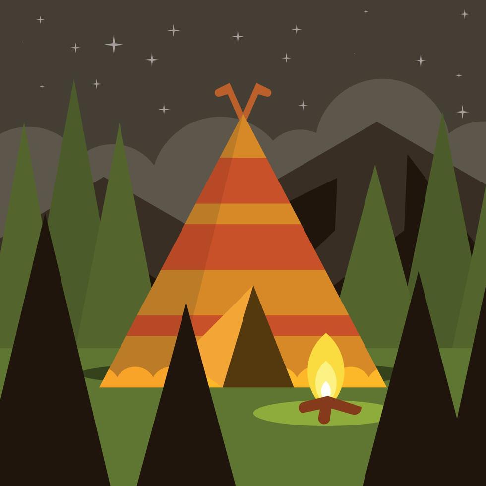 Vector Illustration Of A Wigwam 22272963 Vector Art at Vecteezy