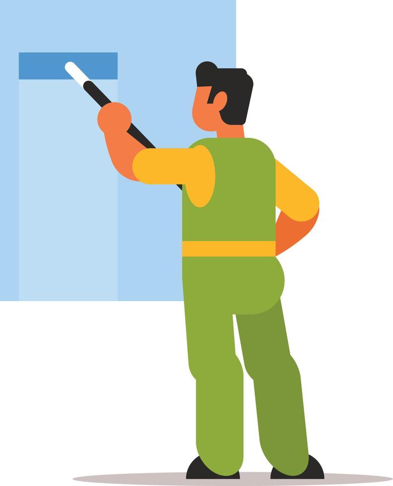 A Man Is Washing Windows, Vector Graphics