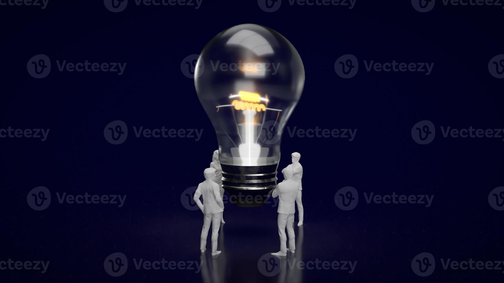 light bulb and business man 3d rendering photo