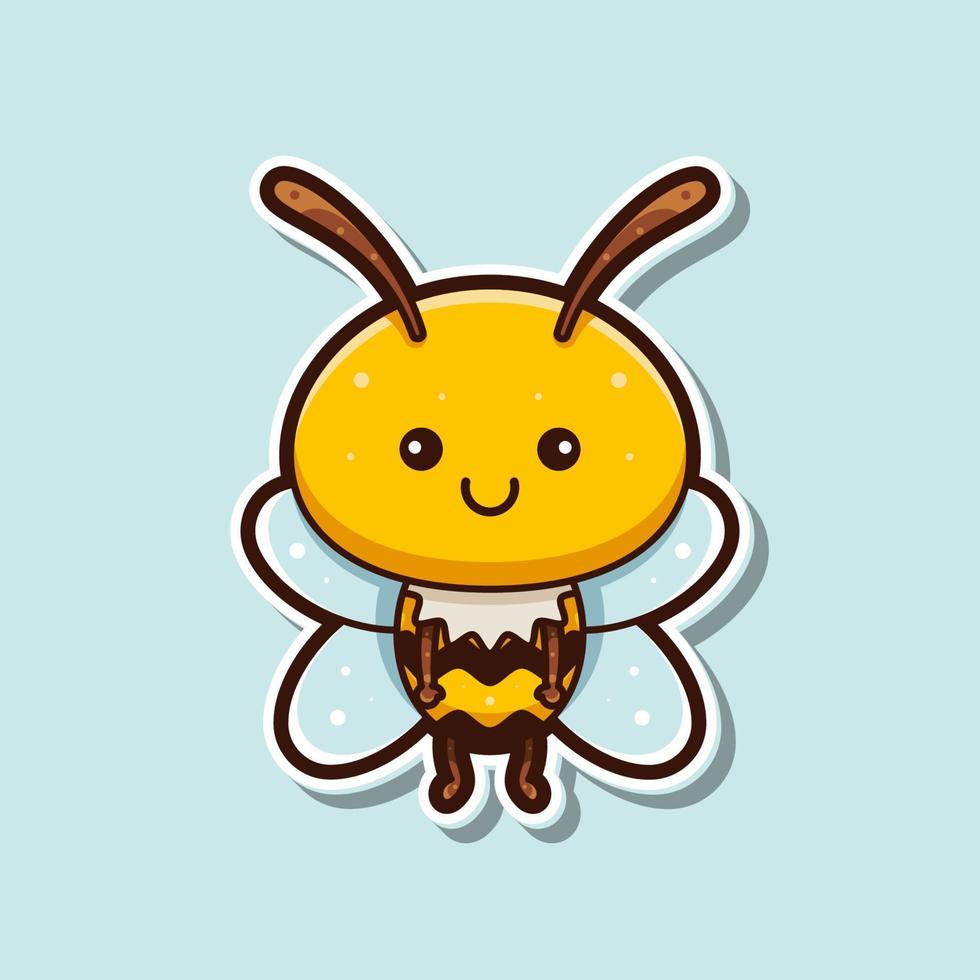 cute bee illustration vector