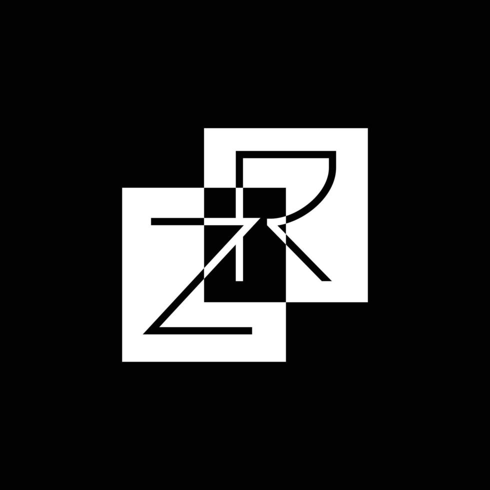 ZR initial based vector logo. Negative space illusion logo. Logo for business, company, brand, product, and event.