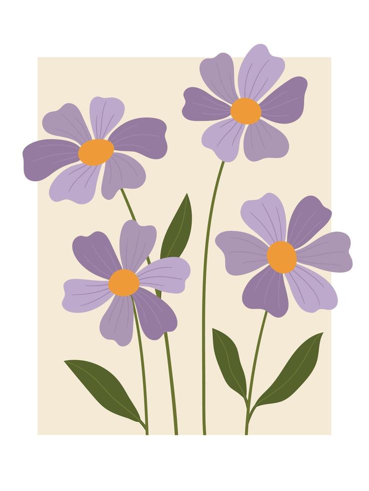 primavera resumen flor antecedentes vector. contemporáneo Arte diseño con floral, hojas, planta en mano dibujado estilo. botánico naturaleza ilustrado Perfecto para pared arte, póster, fondo de pantalla, cubrir, bandera. vector