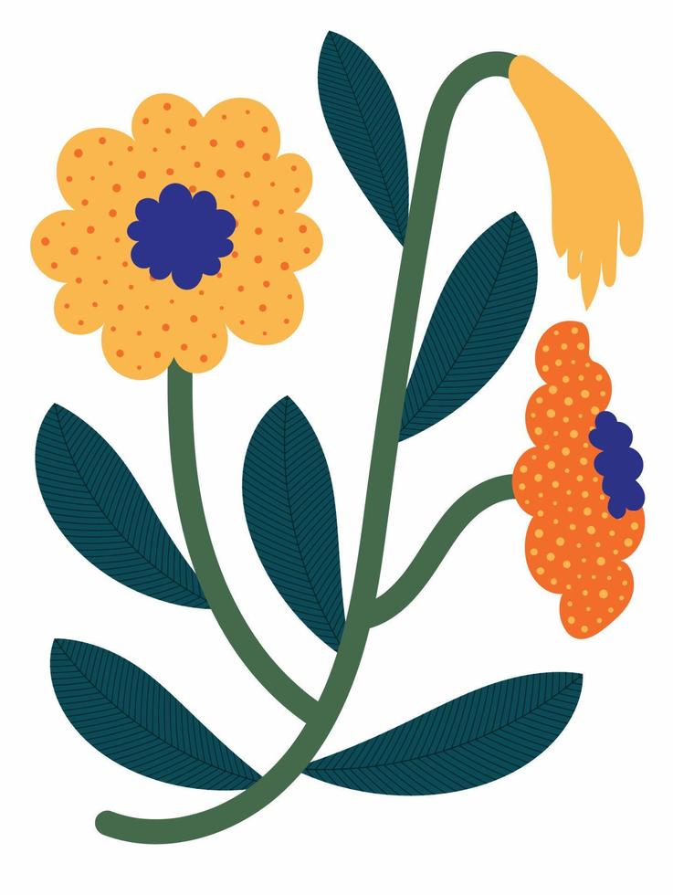 primavera resumen flor antecedentes vector. contemporáneo Arte diseño con floral, hojas, planta en mano dibujado estilo. botánico naturaleza ilustrado Perfecto para pared arte, póster, fondo de pantalla, cubrir, bandera. vector