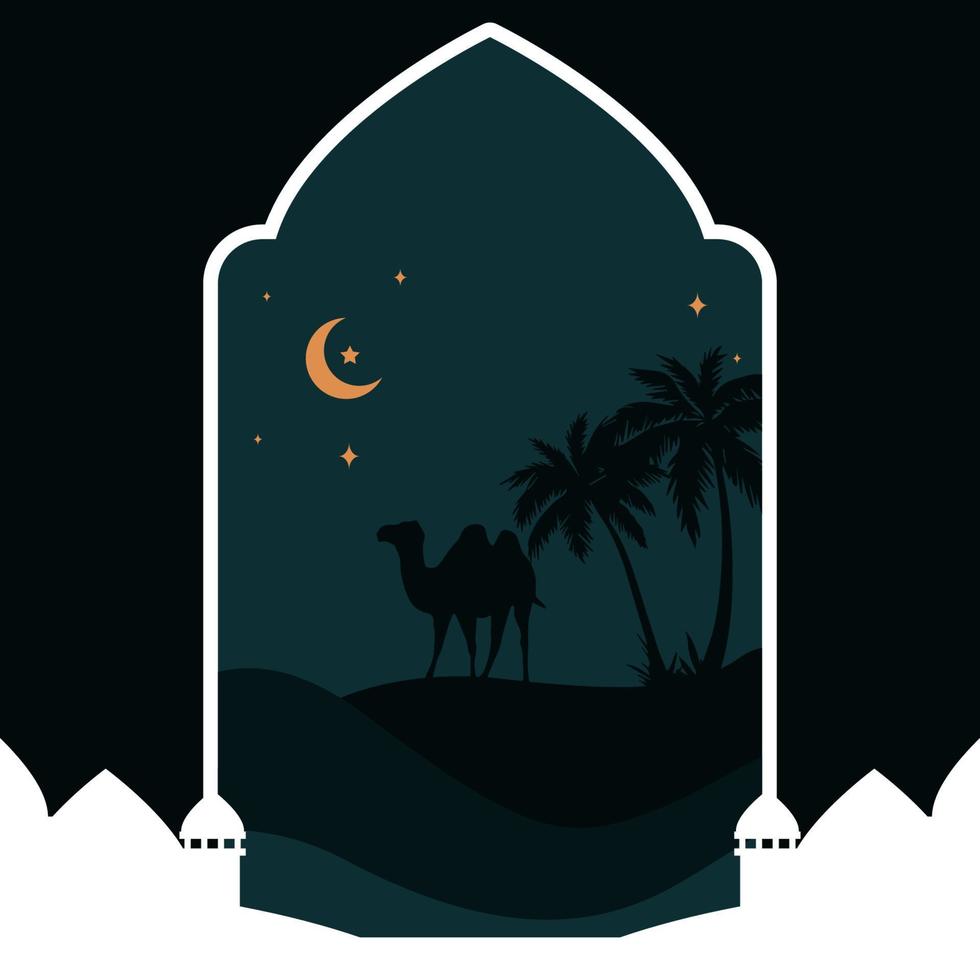 desert ramadan background vector