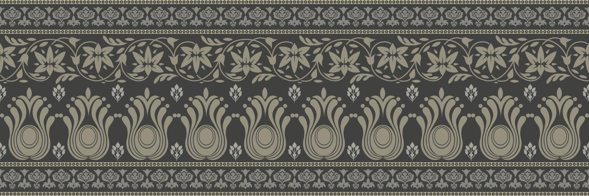 Ethnic pattern. Bandana Print. Silk neck scarf or kerchief. Design for Saree, Patola, Sari, Dupatta, textile. Tile patterns. Aztec style. Floral vintage. Bohemian Indian motif style. Clothing. Vector. vector