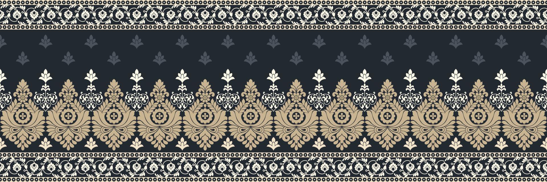 Ethnic pattern. Bandana Print. Silk neck scarf or kerchief. Design for Saree, Patola, Sari, Dupatta, textile. Tile patterns. Aztec style. Floral vintage. Bohemian Indian motif style. Clothing. Vector. vector
