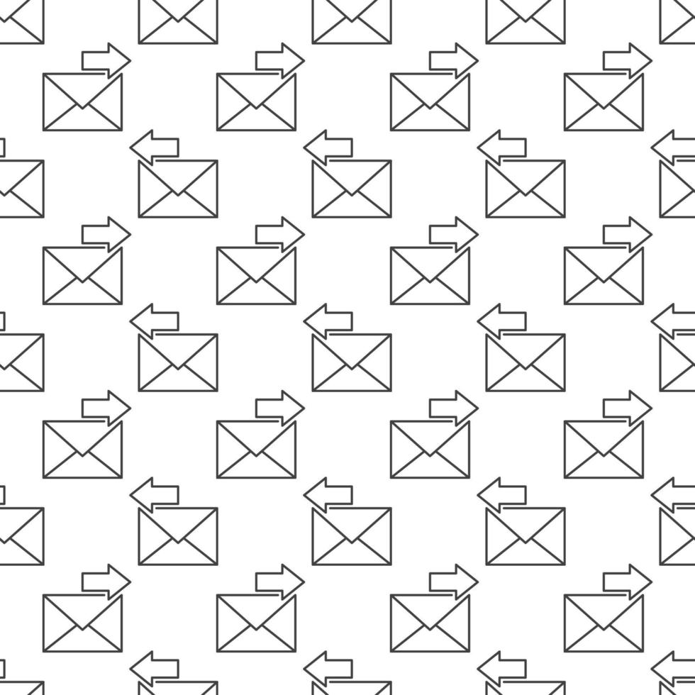 Envelope with Arrow vector Send Email outline seamless pattern