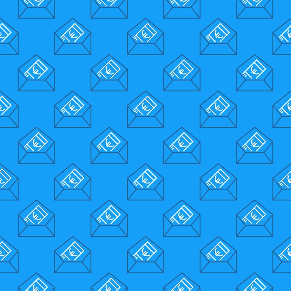 Euro Banknote in Envelope vector Bribe concept line blue seamless pattern