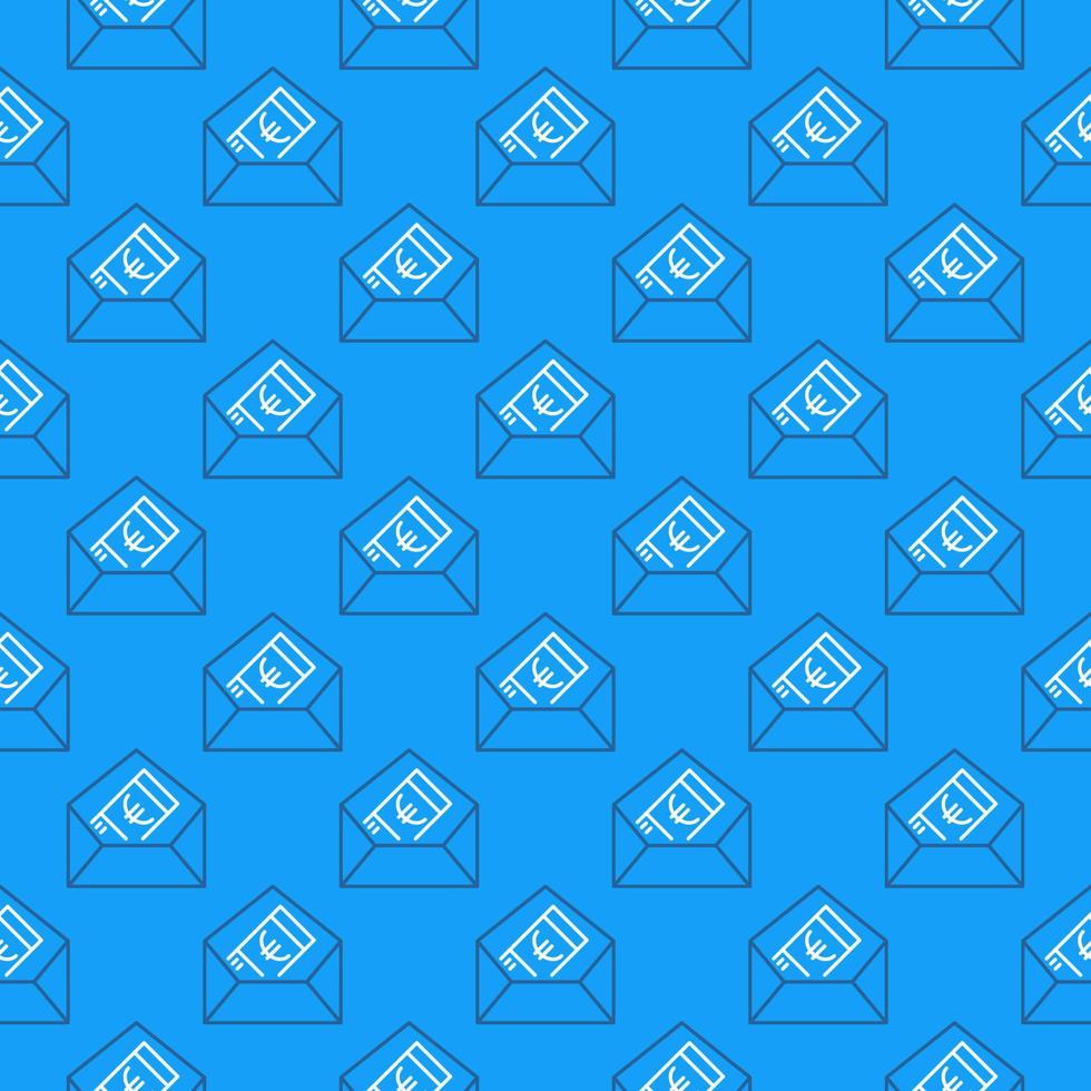 Euro Banknote in Envelope vector Bribe concept line blue seamless pattern