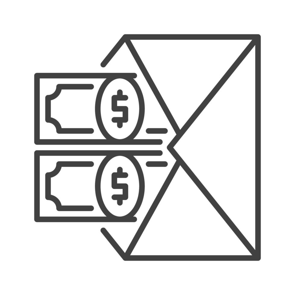 Two Dollar Banknotes in Envelope vector Bribe concept line icon