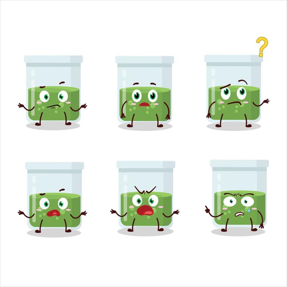 Cartoon character of green potion with what expression vector