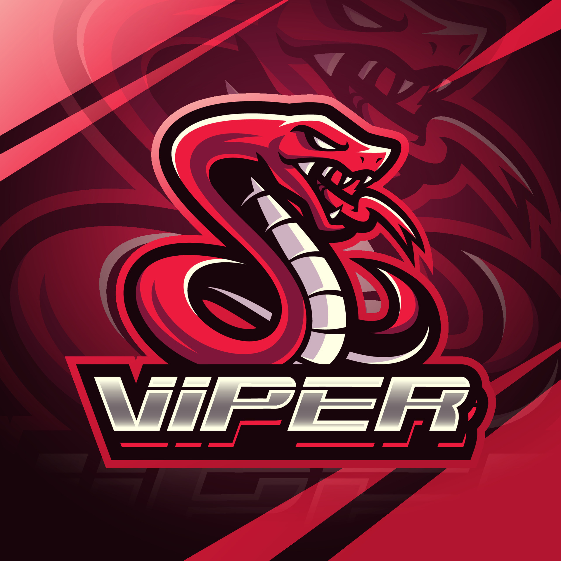 Red viper snake mascot logo design 22273469 Vector Art at Vecteezy