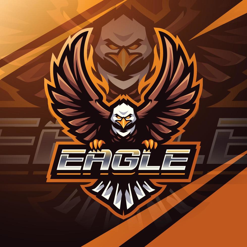 diseño de logotipo de mascota eagle esport vector