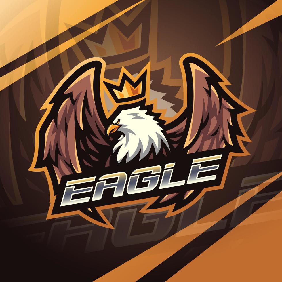 Eagle king esport mascot logo design vector