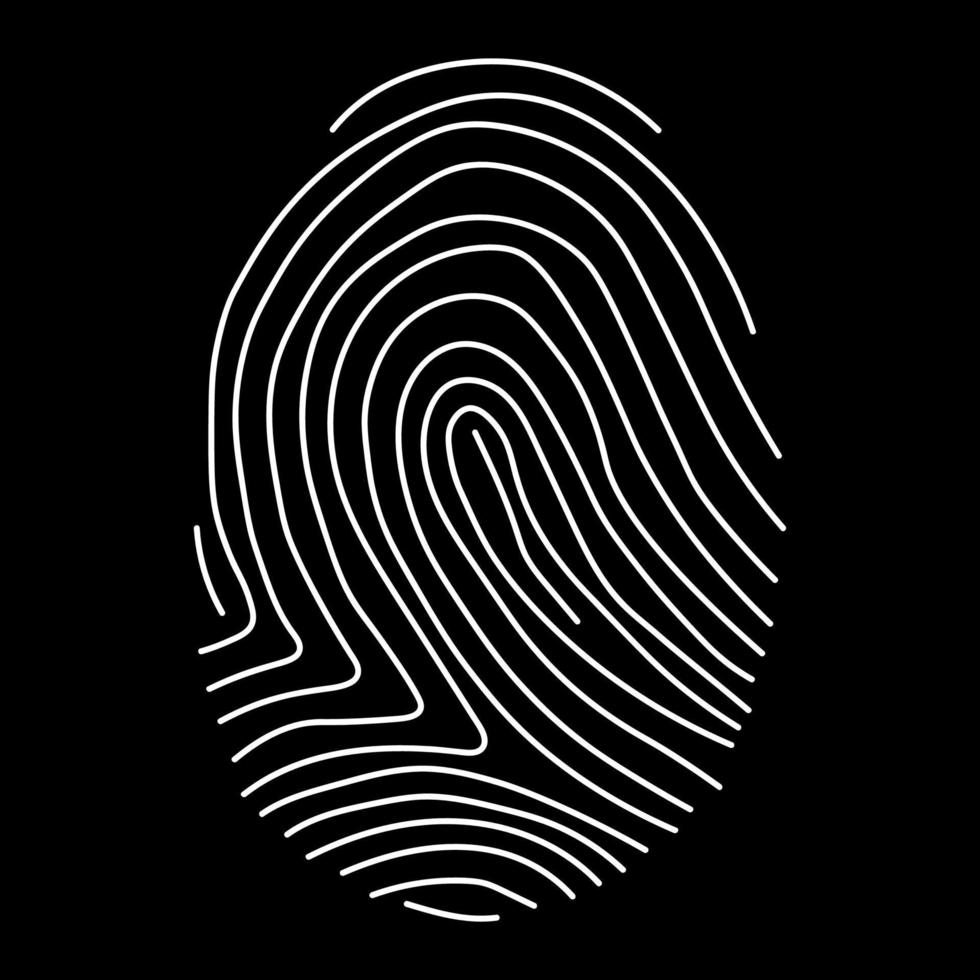 Fingerprint Scan Icon. Fingerprint icon identification. Security and surveillance system element vector