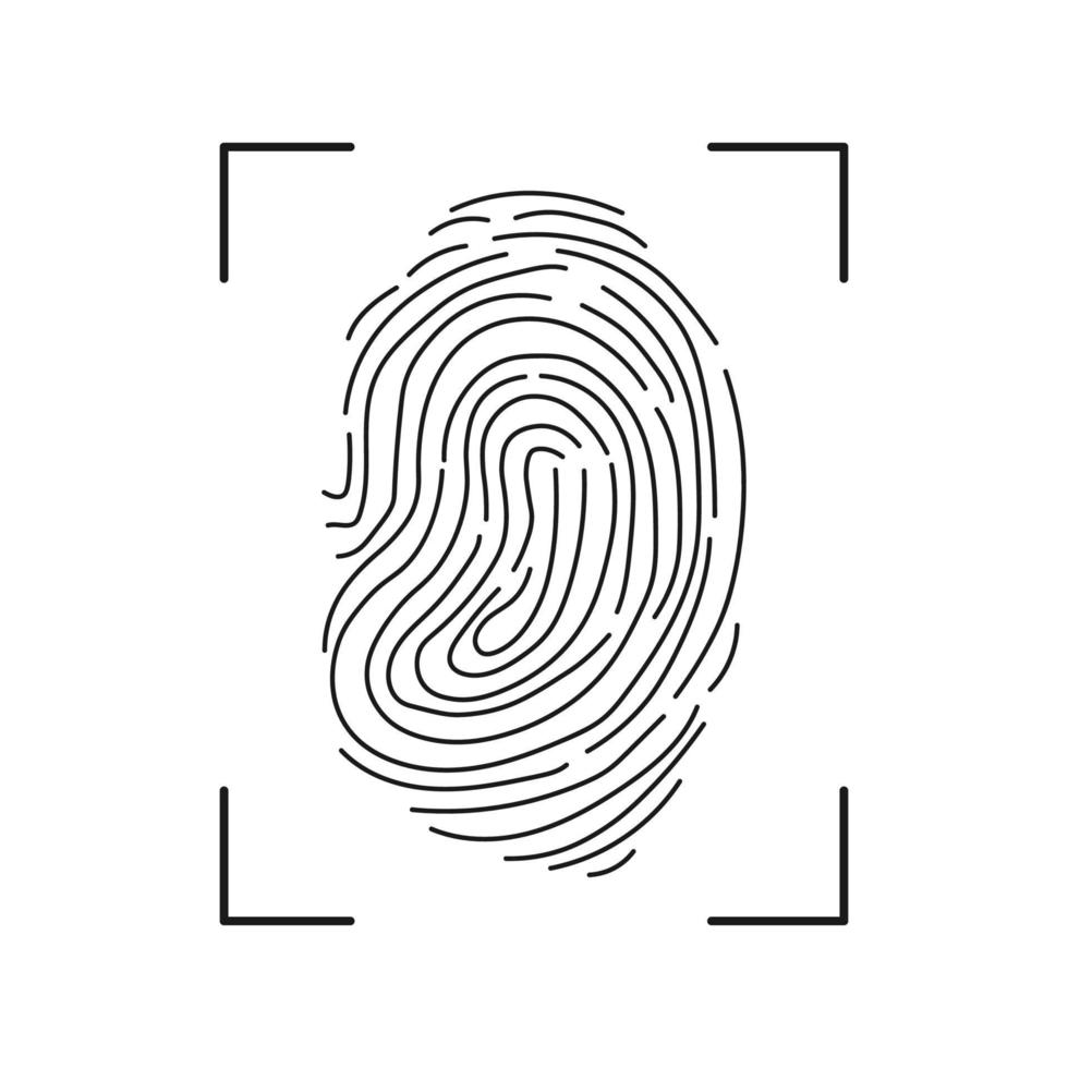 Fingerprint Scan Icon. Fingerprint icon identification. Security and surveillance system element vector