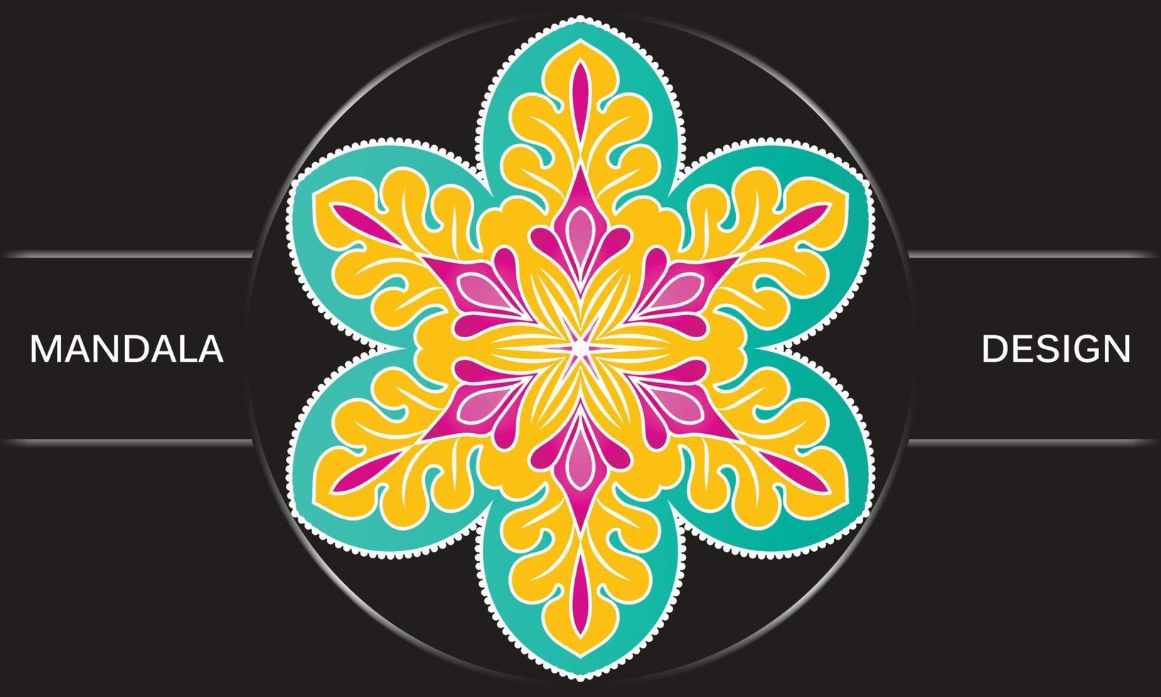 colorful flower design with a background.ornamental round ornament. vector