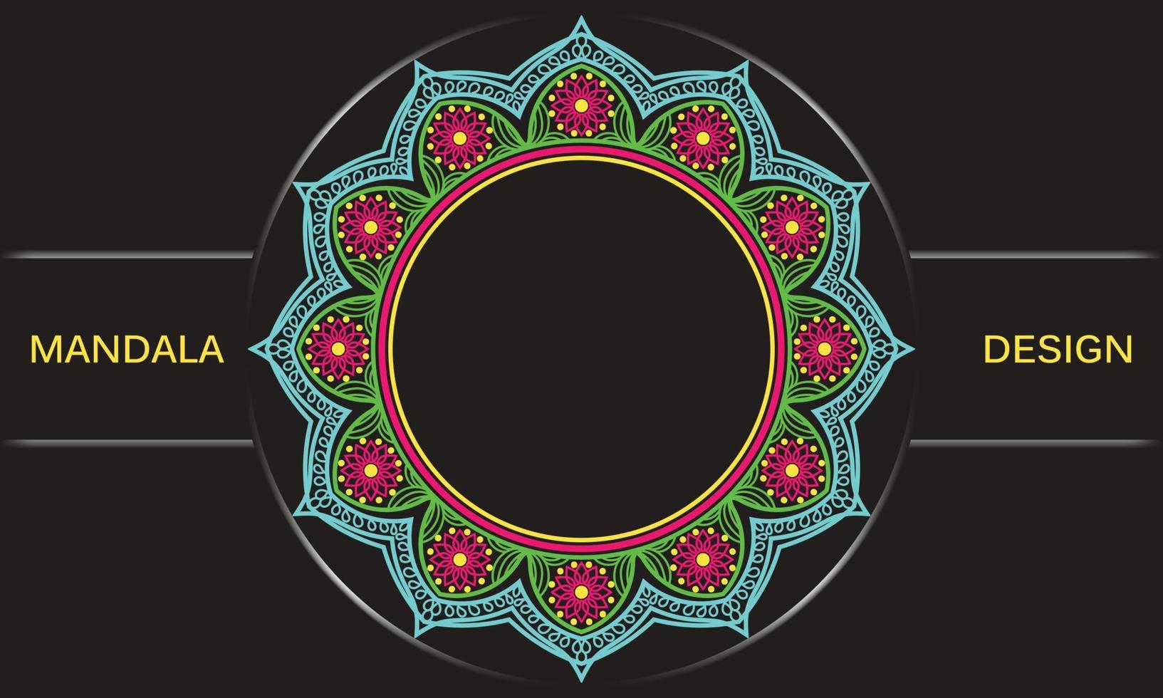 Frame with ornament. Mandala design with background. vector