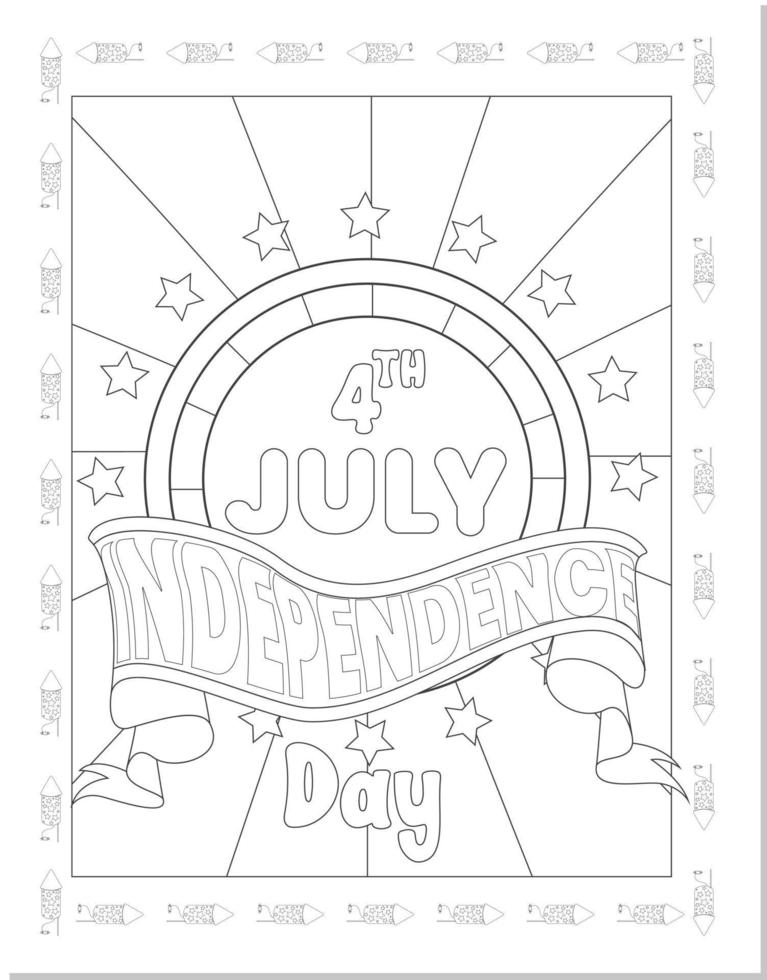 4th of July Coloring Pages Vector Art at Vecteezy