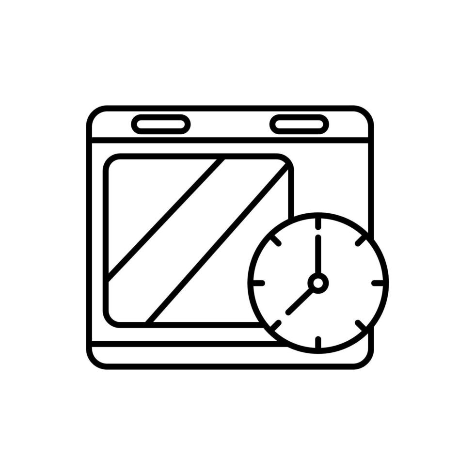 horno con reloj línea icono diseño vector