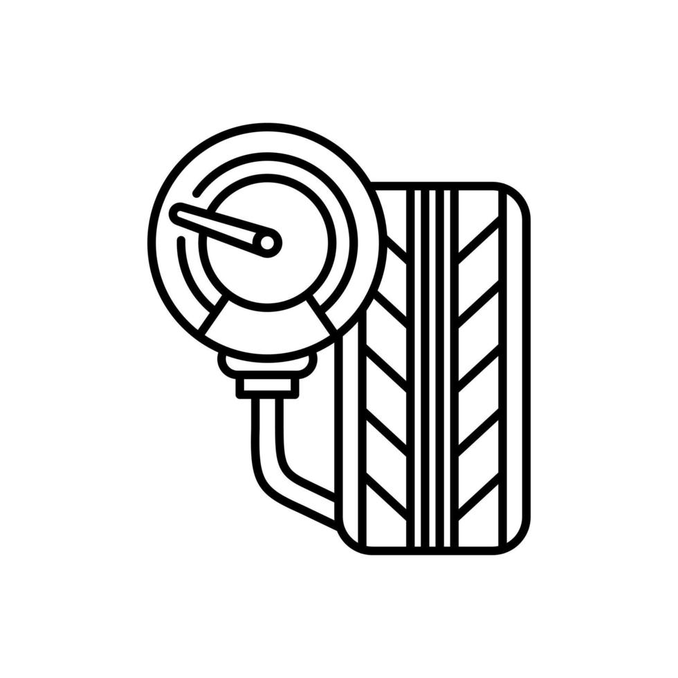 Tire air pressure line art icon design vector