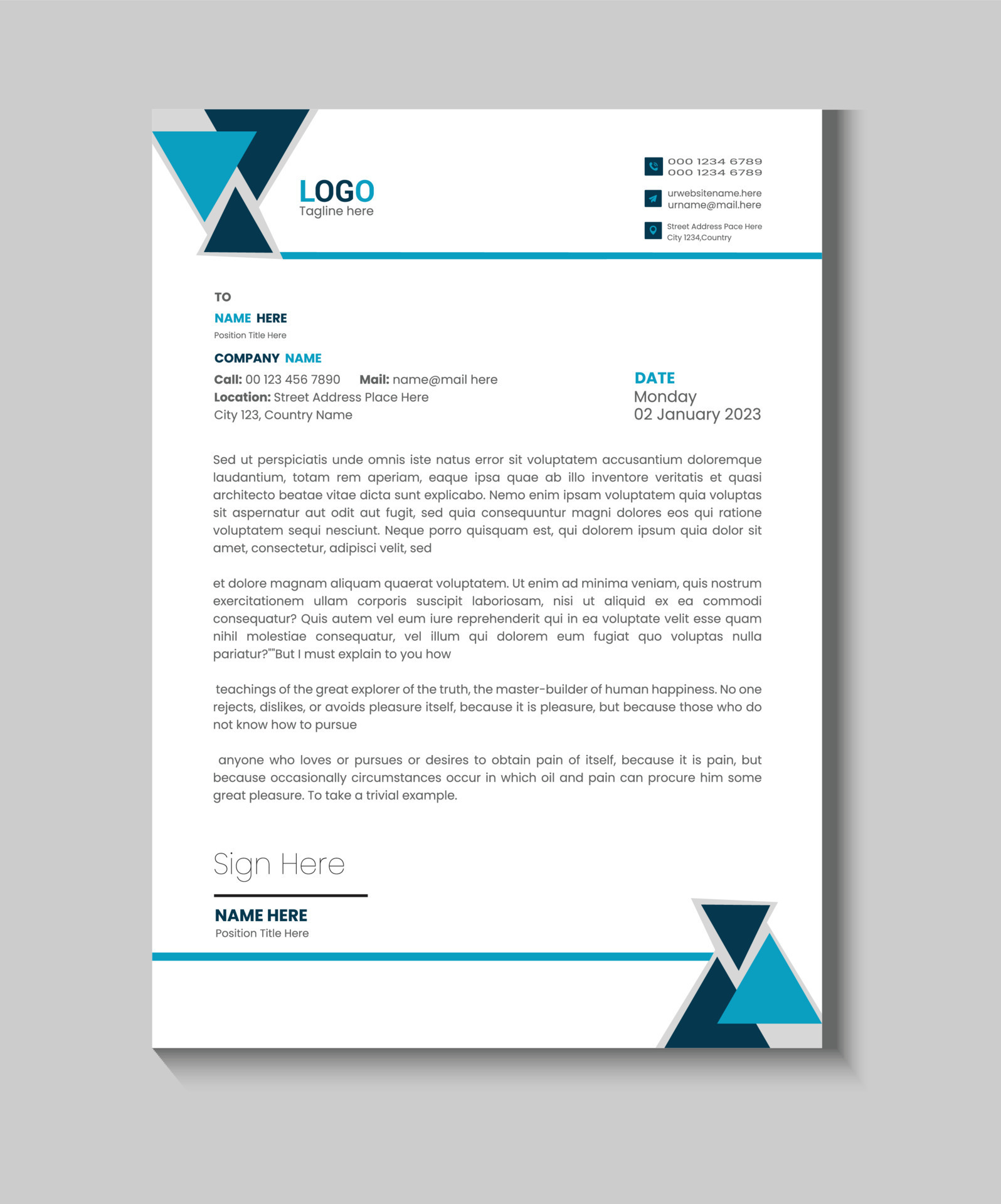 Creative letterhead design 22273608 Vector Art at Vecteezy