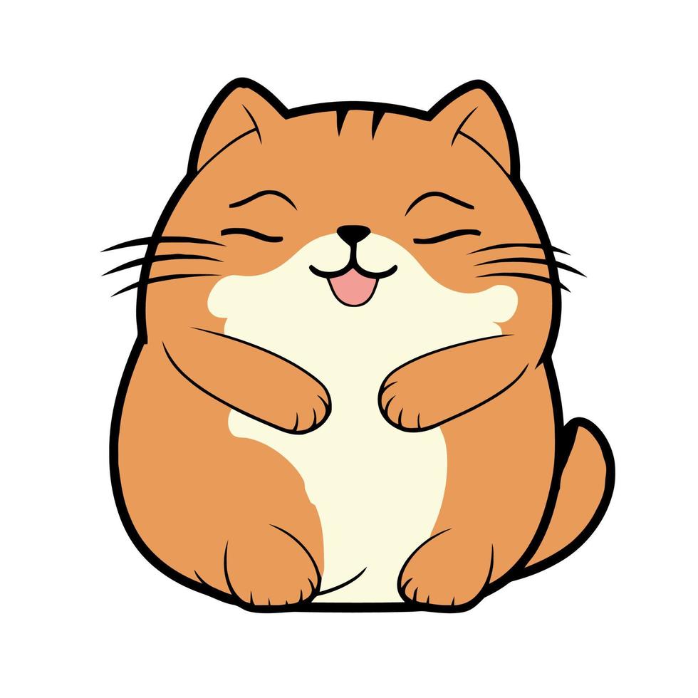 Cute Smiling Orange Cat vector