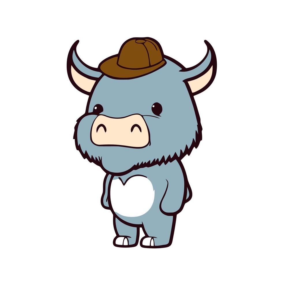 búfalo con un sombrero vector