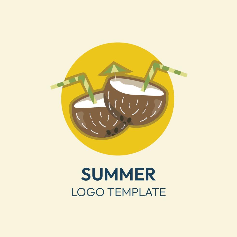 Coconut Fruit Drink Logo vector