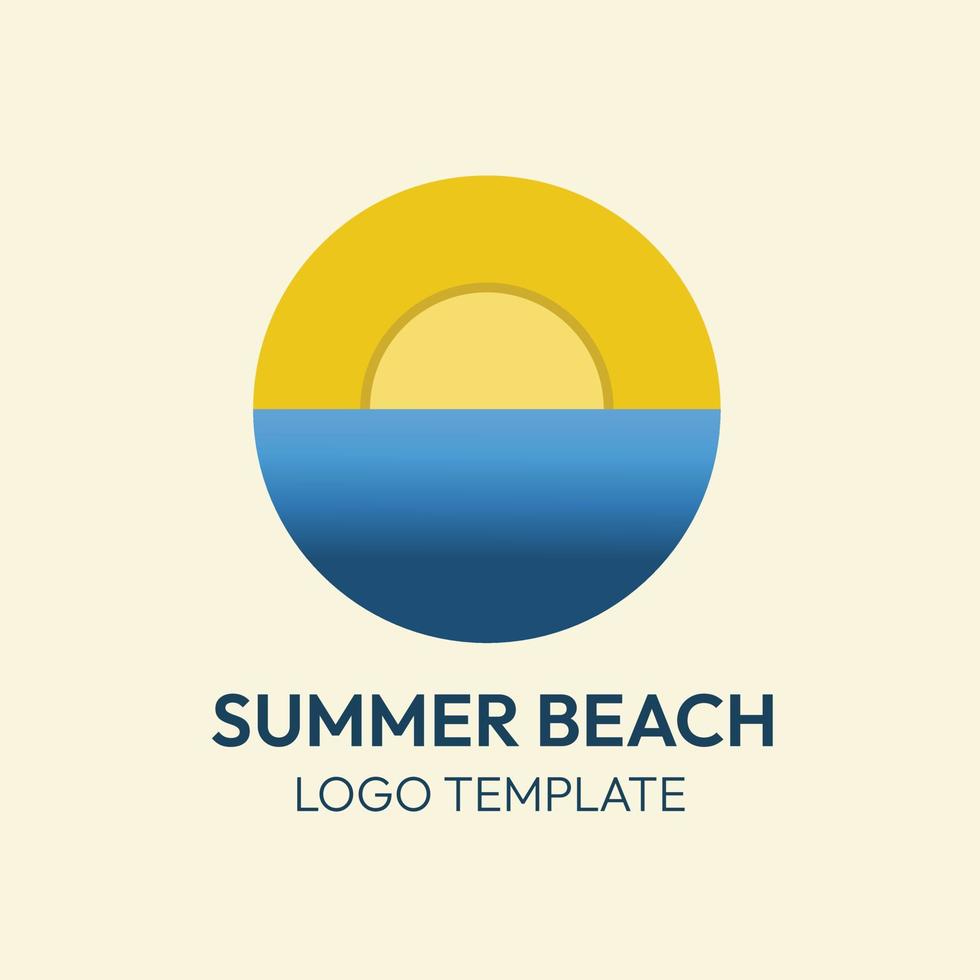 Half Sun over Ocean Logo vector