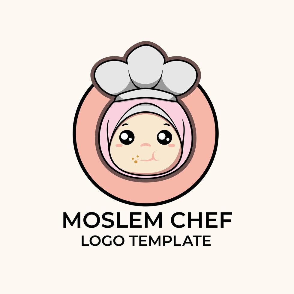 Muslim Chef Cartoon Logo vector