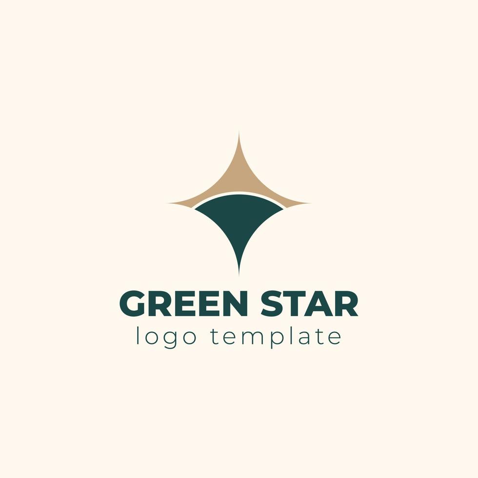 verde y oro medio estrella logo vector