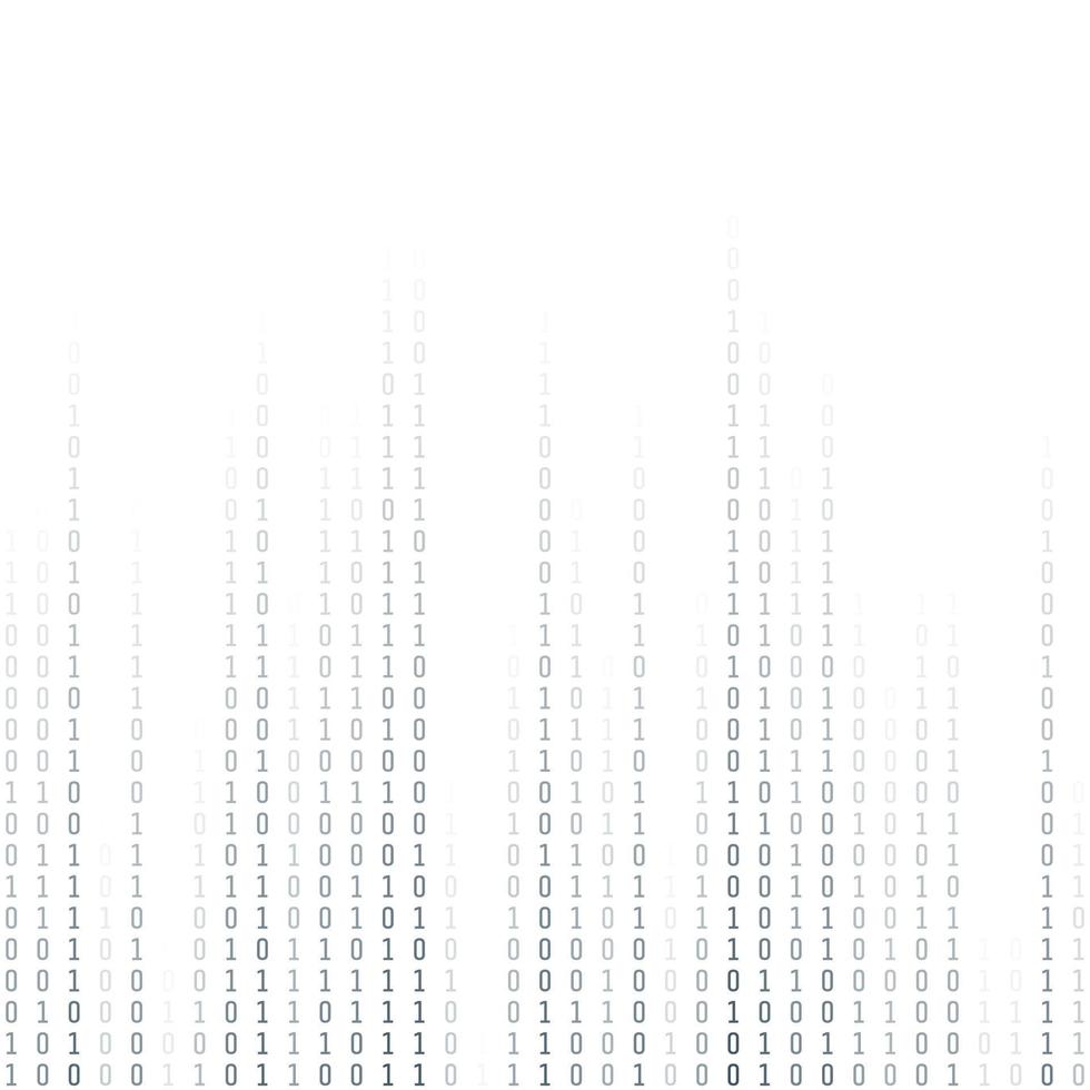 Binary coding. Computer digital data. Encryption and algorithms. Vector illustration isolated on white background