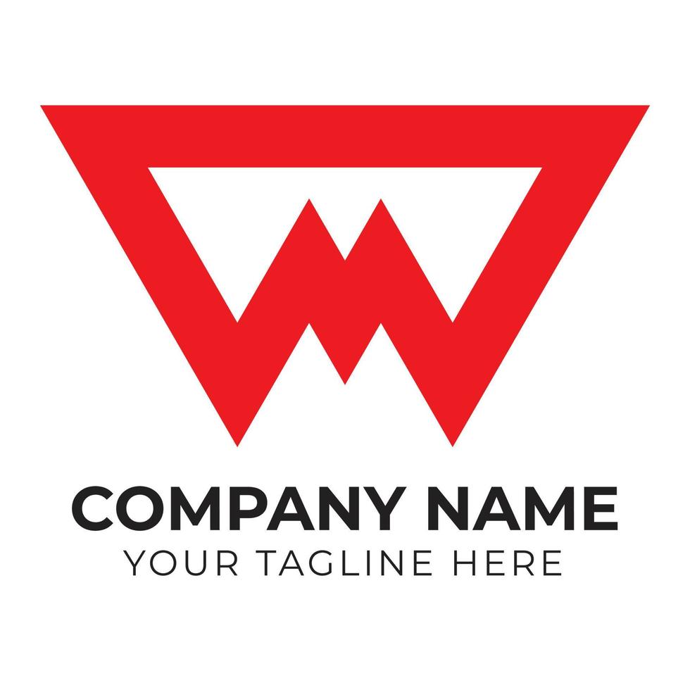 Creative abstract WM letter business logo design Free Vector