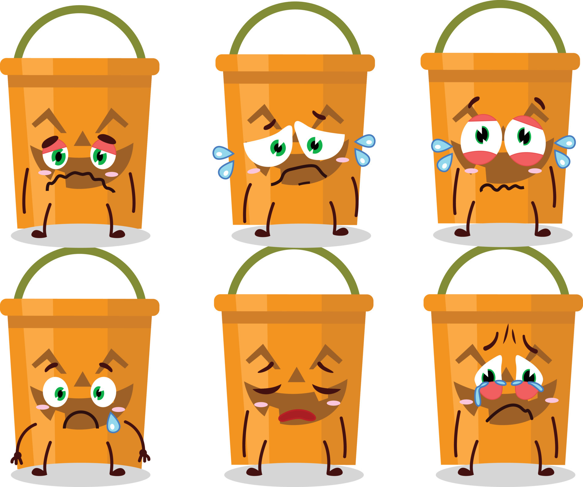 Halloween bucket cartoon character with sad expression 22274032 ...