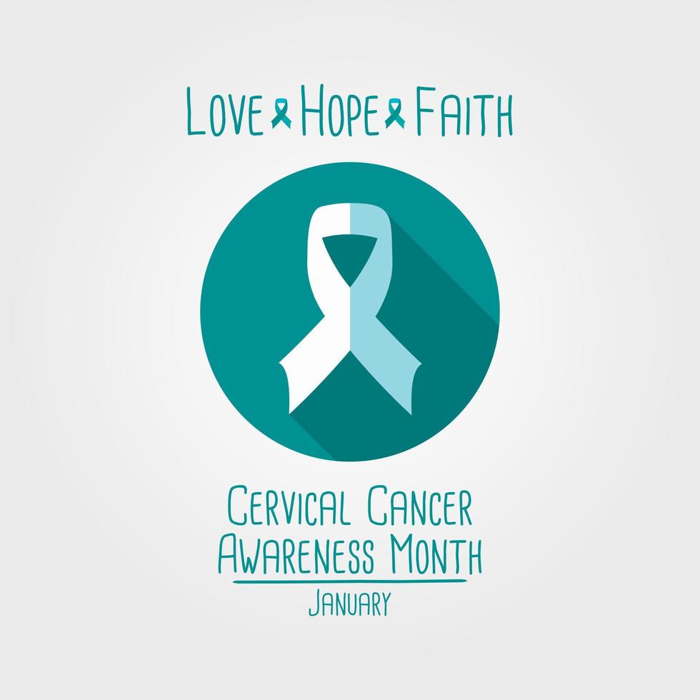 Banner with Cervical Cancer Awareness Realistic Ribbon. Design Template for Websites Magazines vector