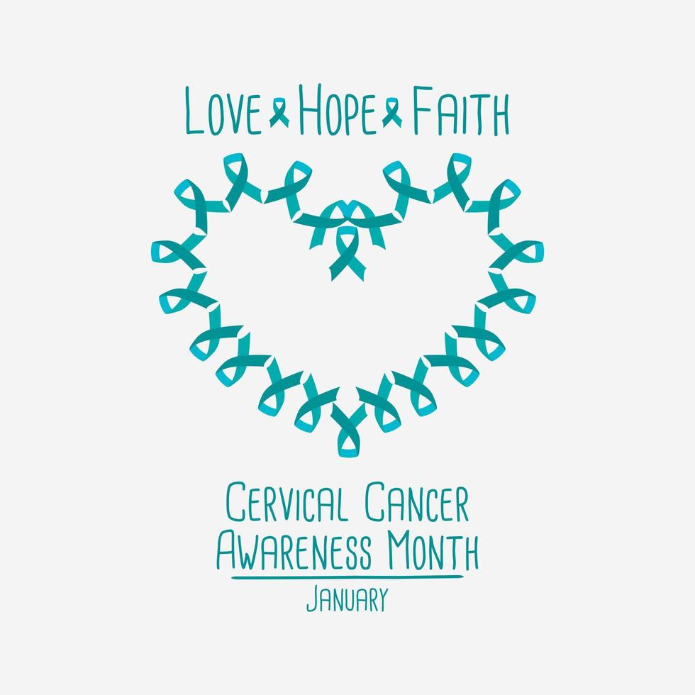 Banner with Cervical Cancer Awareness Ribbon. Design Template for Info-graphics or Websites Magazines vector