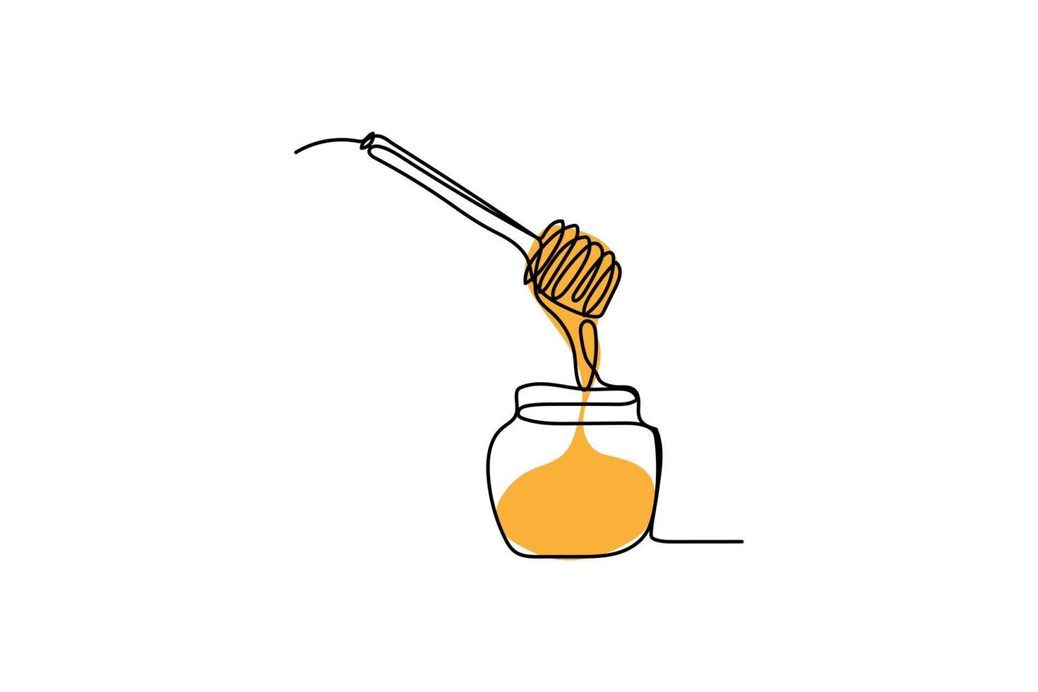 vector illustration of single continuous line honey bee