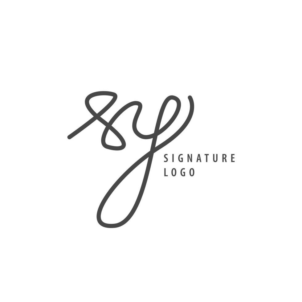 sy inicial establecido vector logo. escritura y firma logo. logo para Moda productos cosméticos, marca, y compañía.
