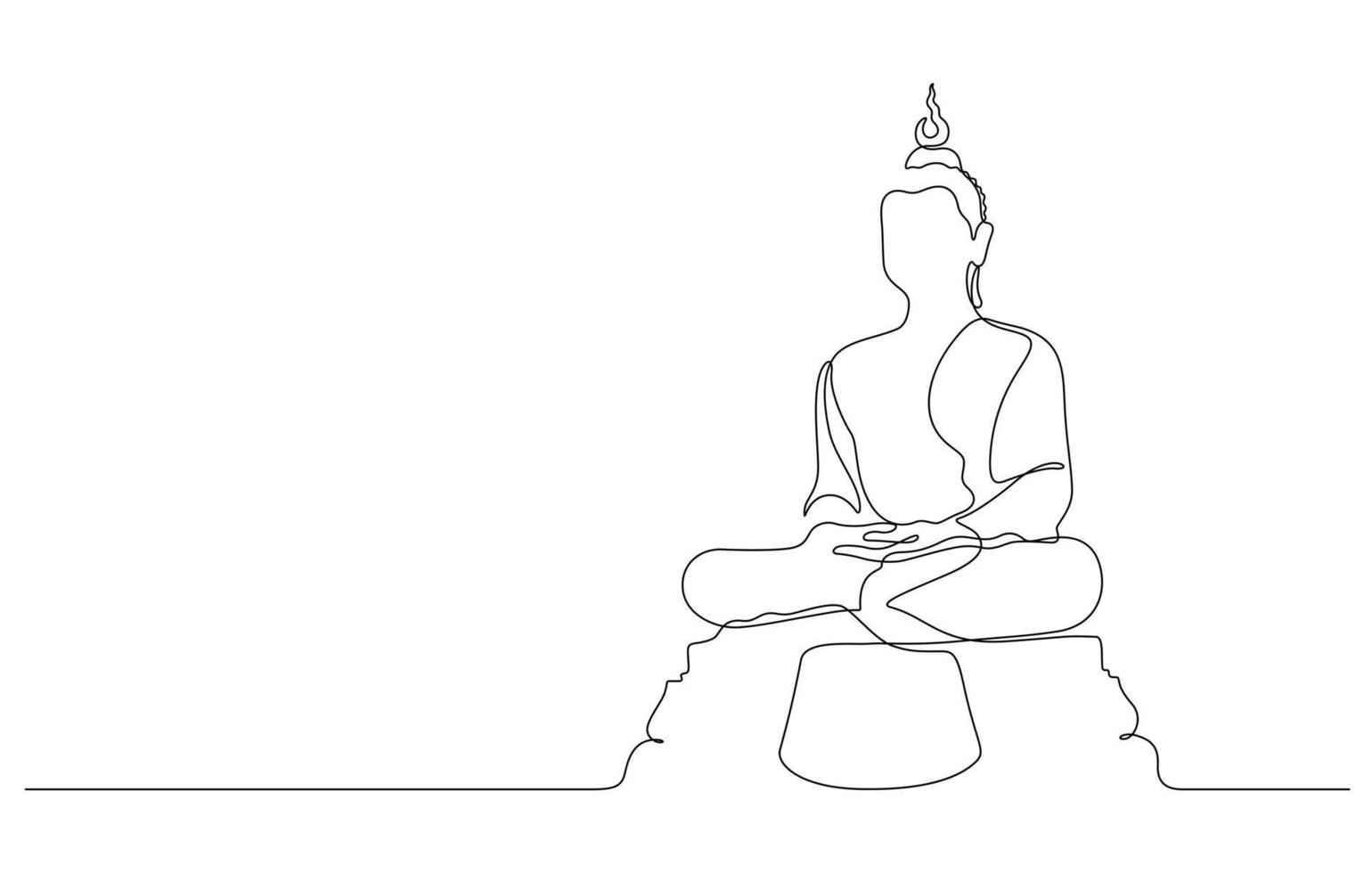 buddha line art continuous line drawing vector