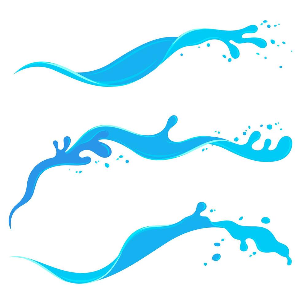 water splashing flat design stroke art design element vector