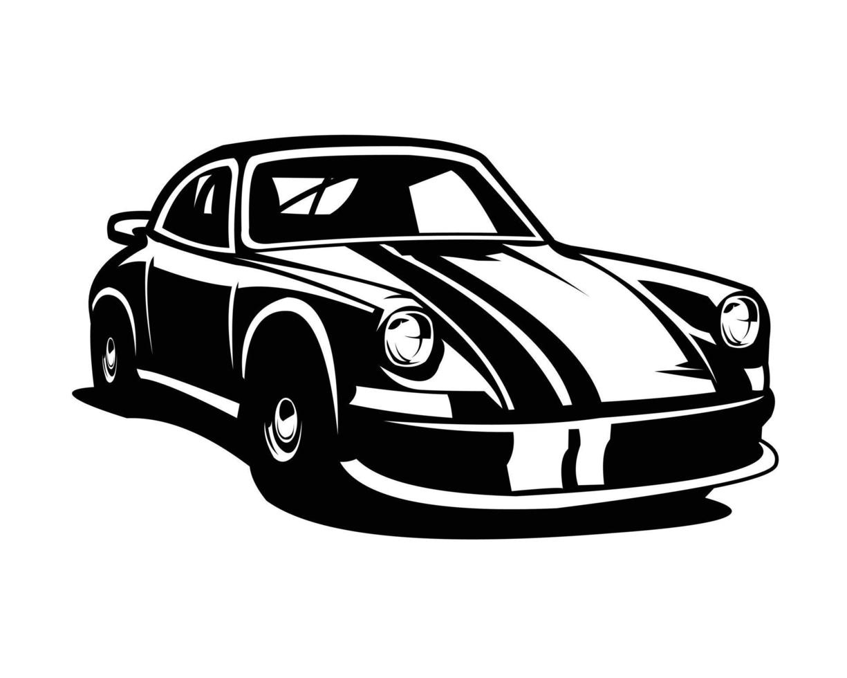 European car silhouette. premium vector design. isolated white background view from front. Best for logo, badge, emblem, icon, sticker design. available in eps 10.