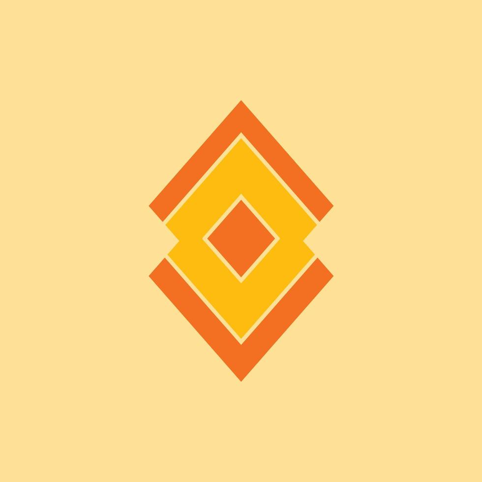 Orange colored overlapping rhombus vector logo. Suitable for finance, business, brand, and company.