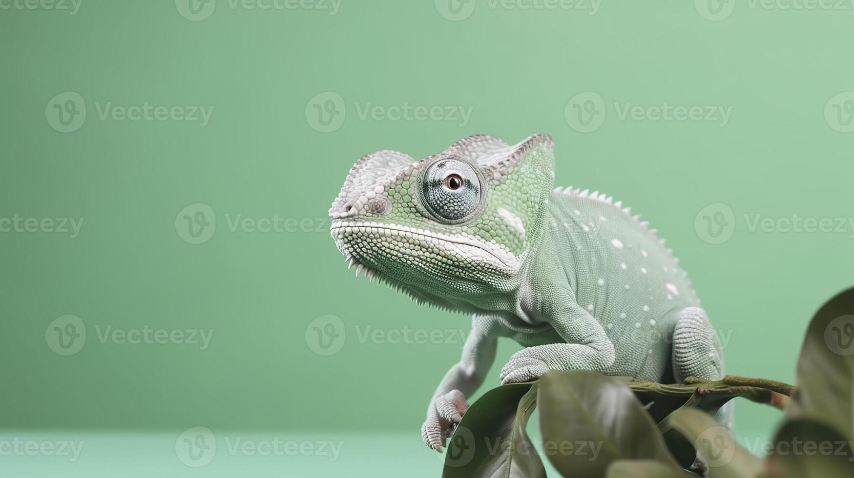 Chameleon banner. Copy space, background. . photo