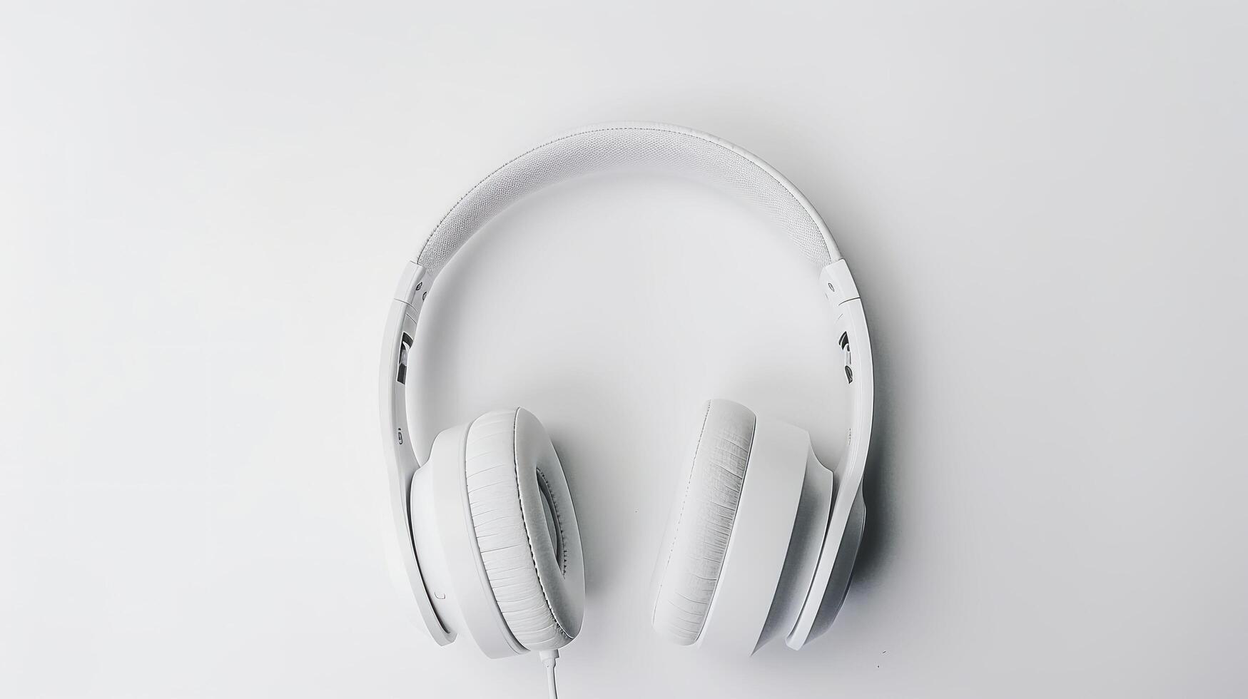 Banner with headphones. Copy space, background. . photo