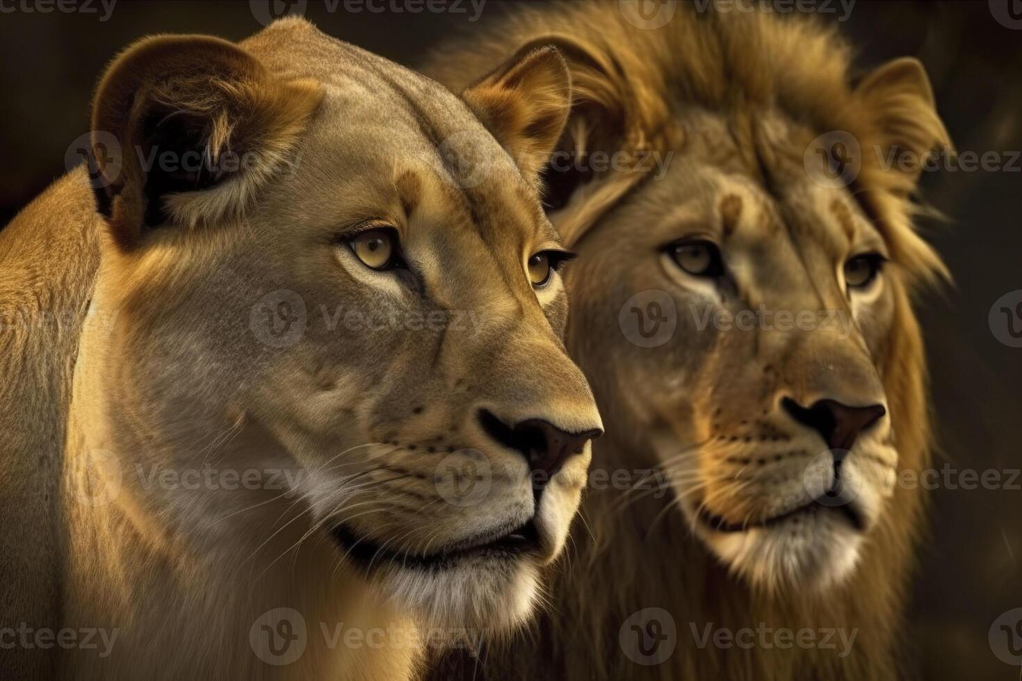 Lion and lioness. . photo