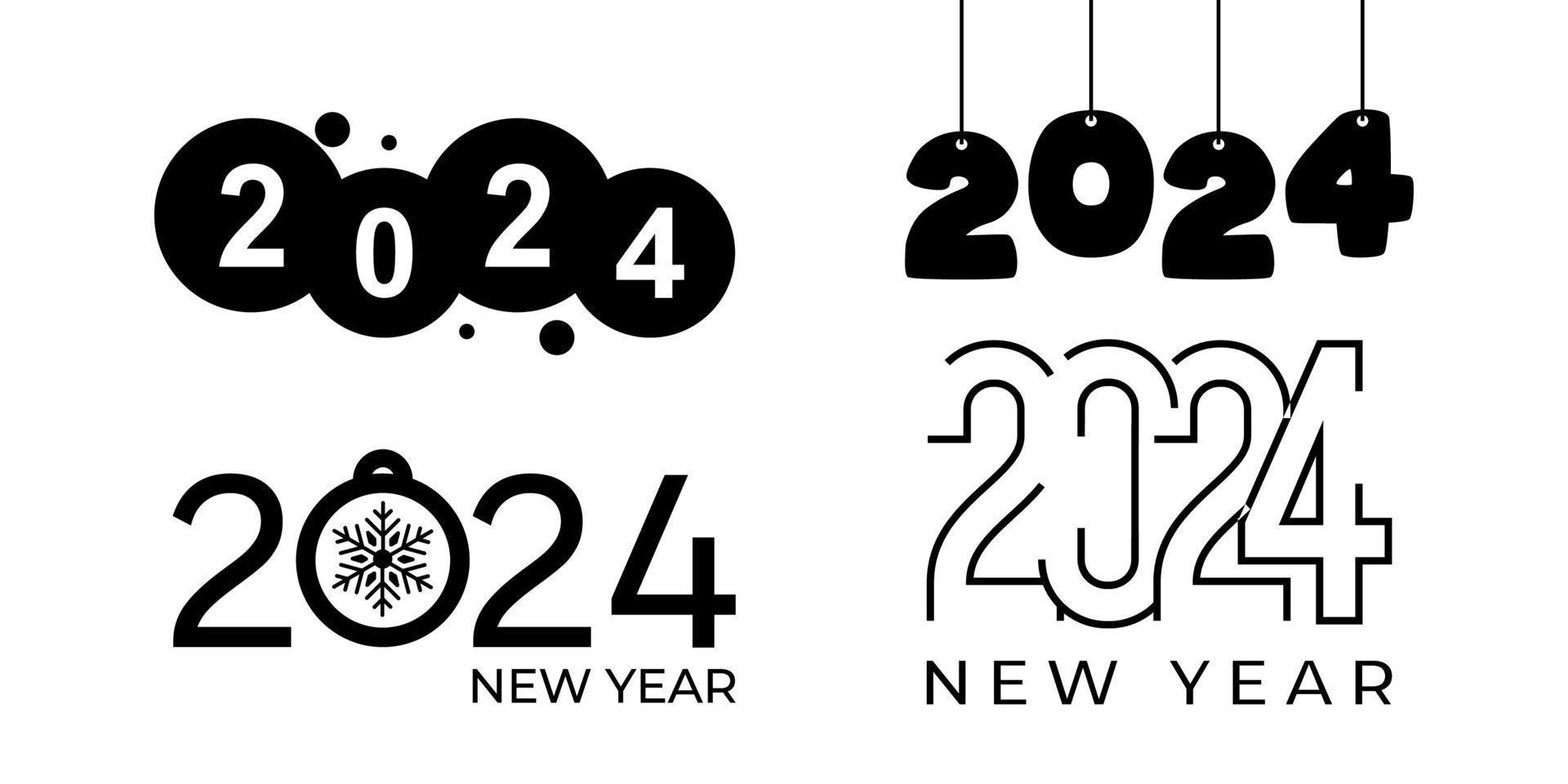 2024 nuevo año logo texto diseño colocar. 2024 número diseño modelo. calendario sencillo icono vector